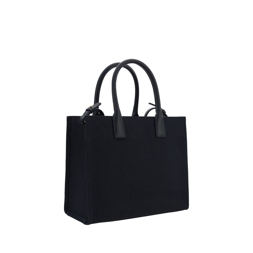 Sac à bandoulière en coton noir de Versace avec logo emblématique, élégant et moderne.