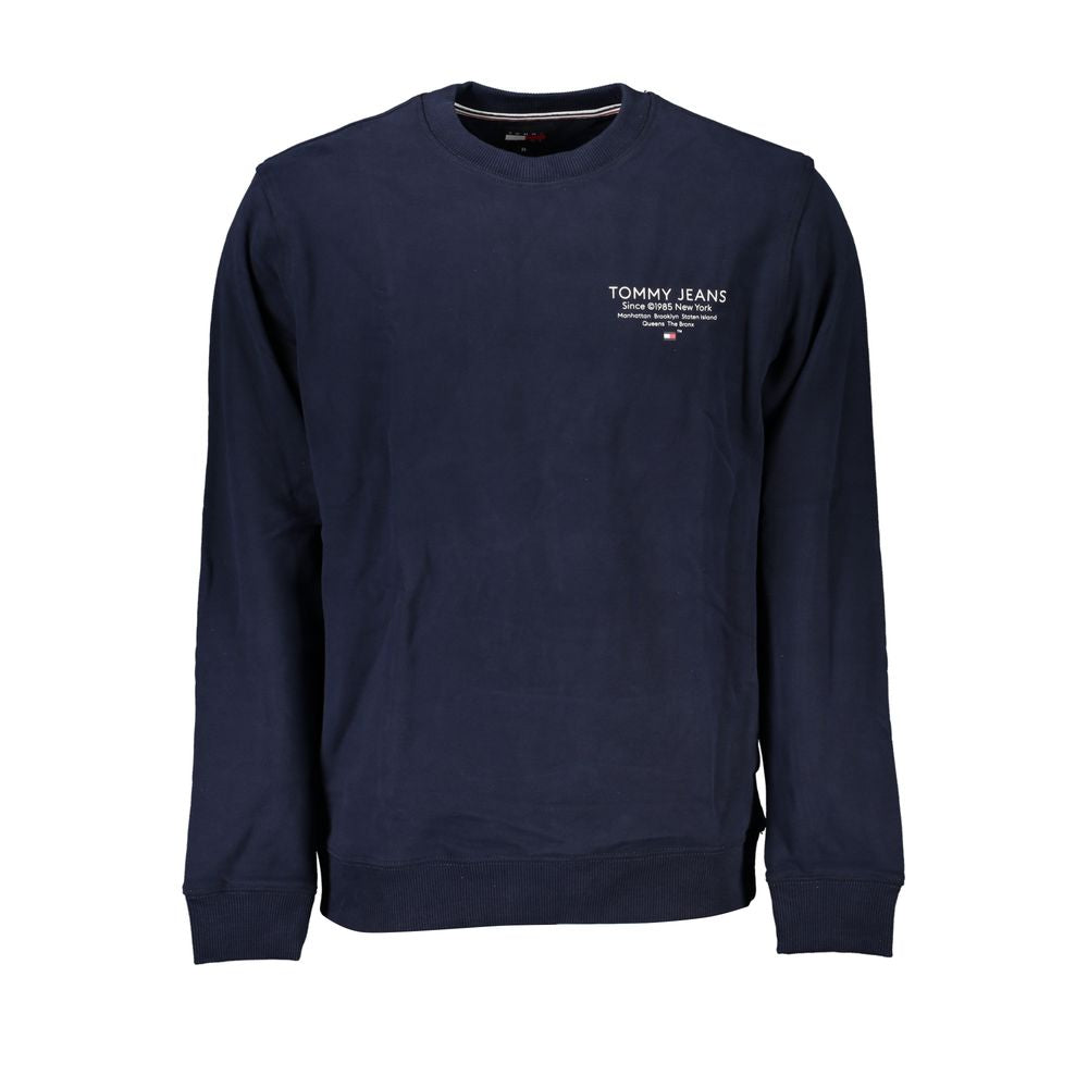 Sweatshirt en coton bleu pour homme de la marque Tommy Hilfiger, coupe classique et logo visible à l'avant.