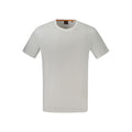 T-shirt blanc pour hommes de la marque Hugo Boss en coton, vue de face avec col rond et logo discret.