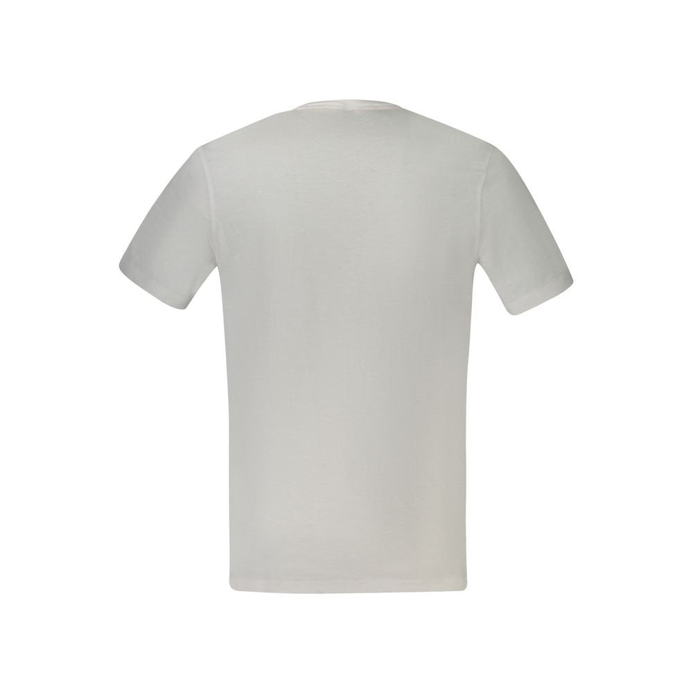 T-shirt blanc pour homme de la marque Hugo Boss en coton, vue avant avec col rond et manches courtes.