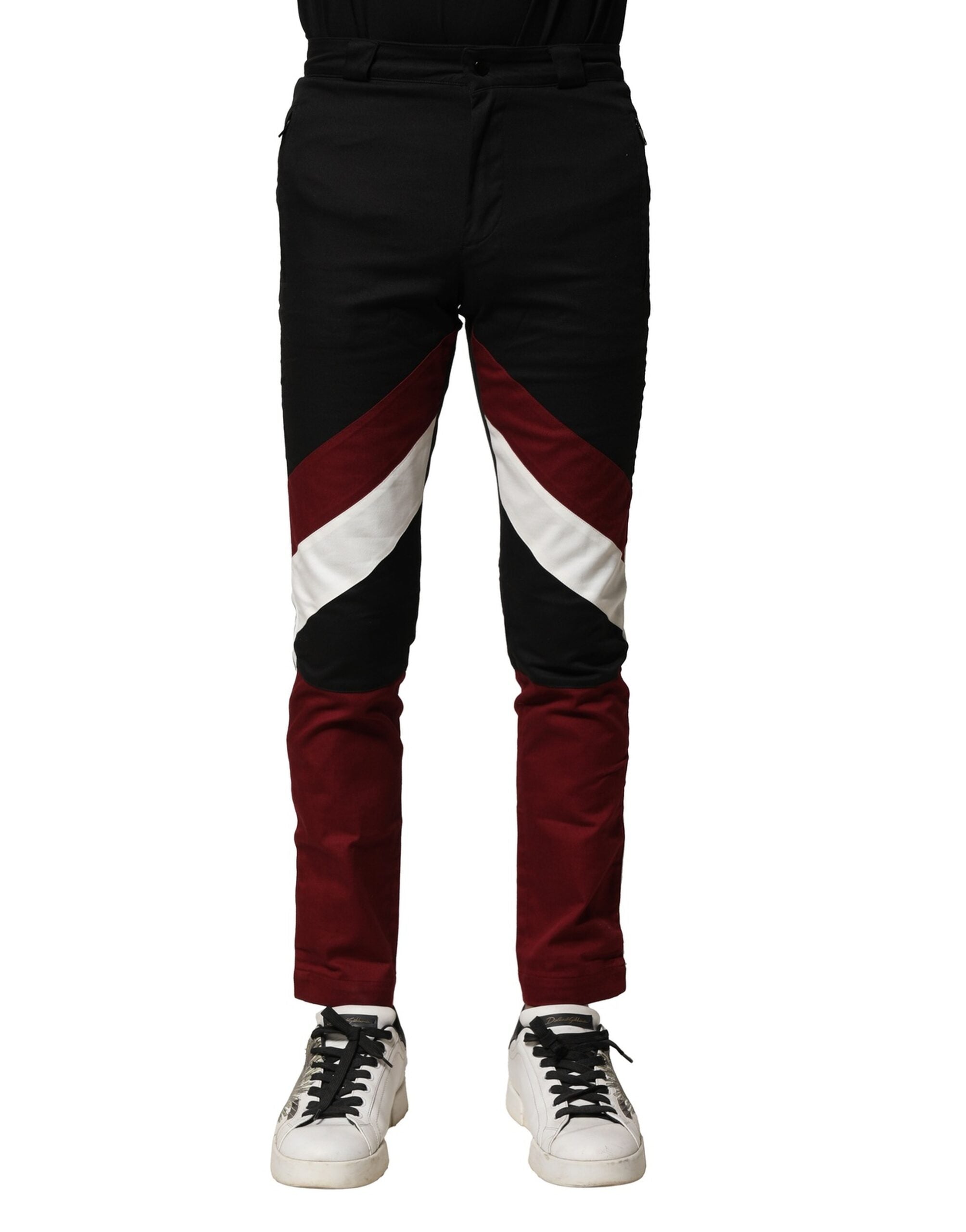 Pantalon jogger pour homme Dolce & Gabbana en coton multicolore, avec coupes décontractées et détails modernes.