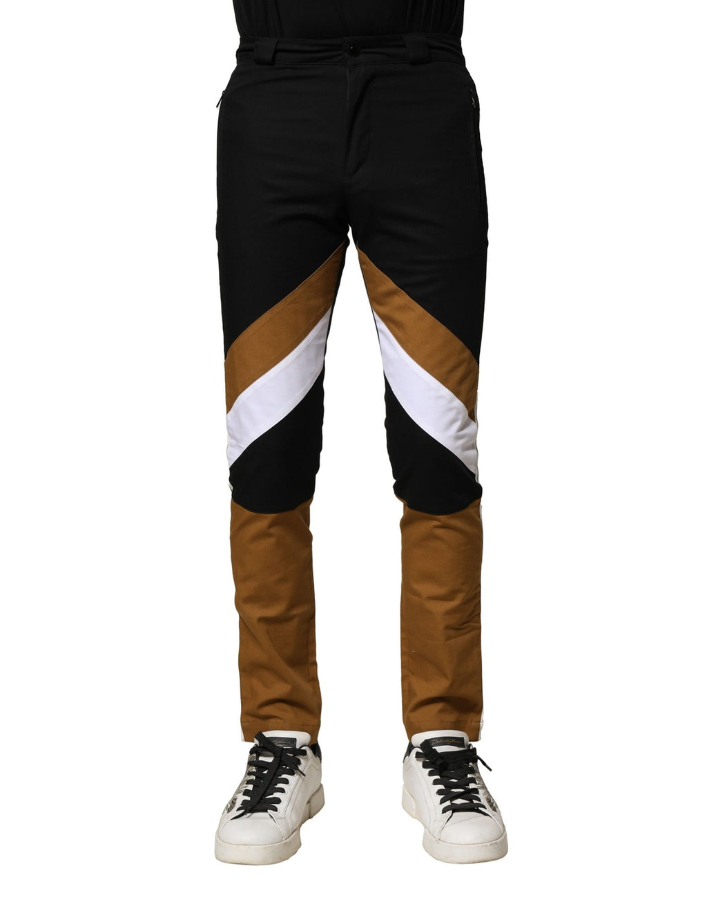 Pantalons homme Dolce & Gabbana en coton multicolore, coupe slim, mode élégante et moderne.