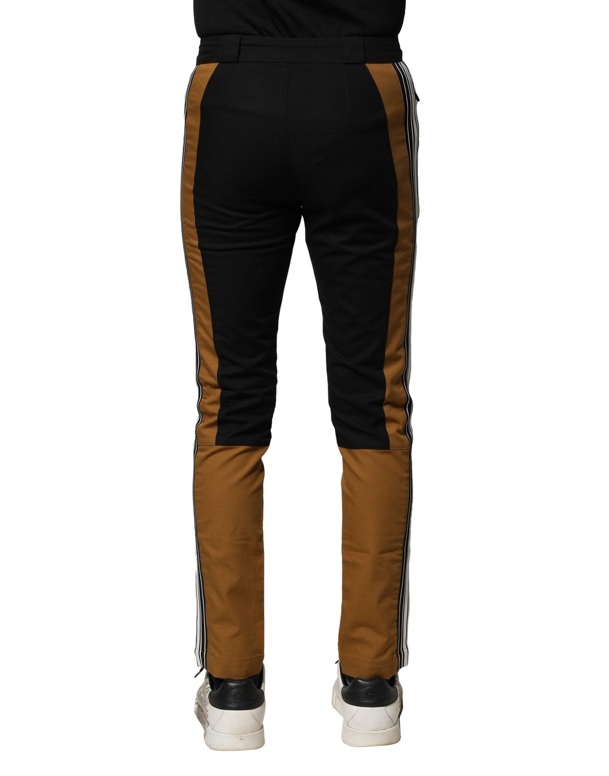 Pantalon homme Dolce & Gabbana en coton multicolore, coupe slim, mode élégante et moderne.
