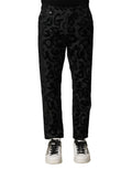 Jeans droits pour hommes Dolce & Gabbana en denim gris avec logo DG, style classique et coupe ajustée.
