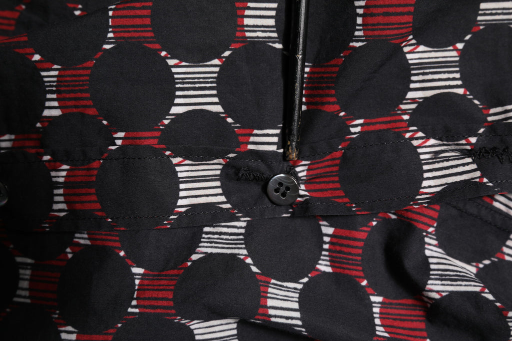 Chemise à manches longues Dolce & Gabbana en coton multicolore avec détails dorés, style élégant et sophistiqué.