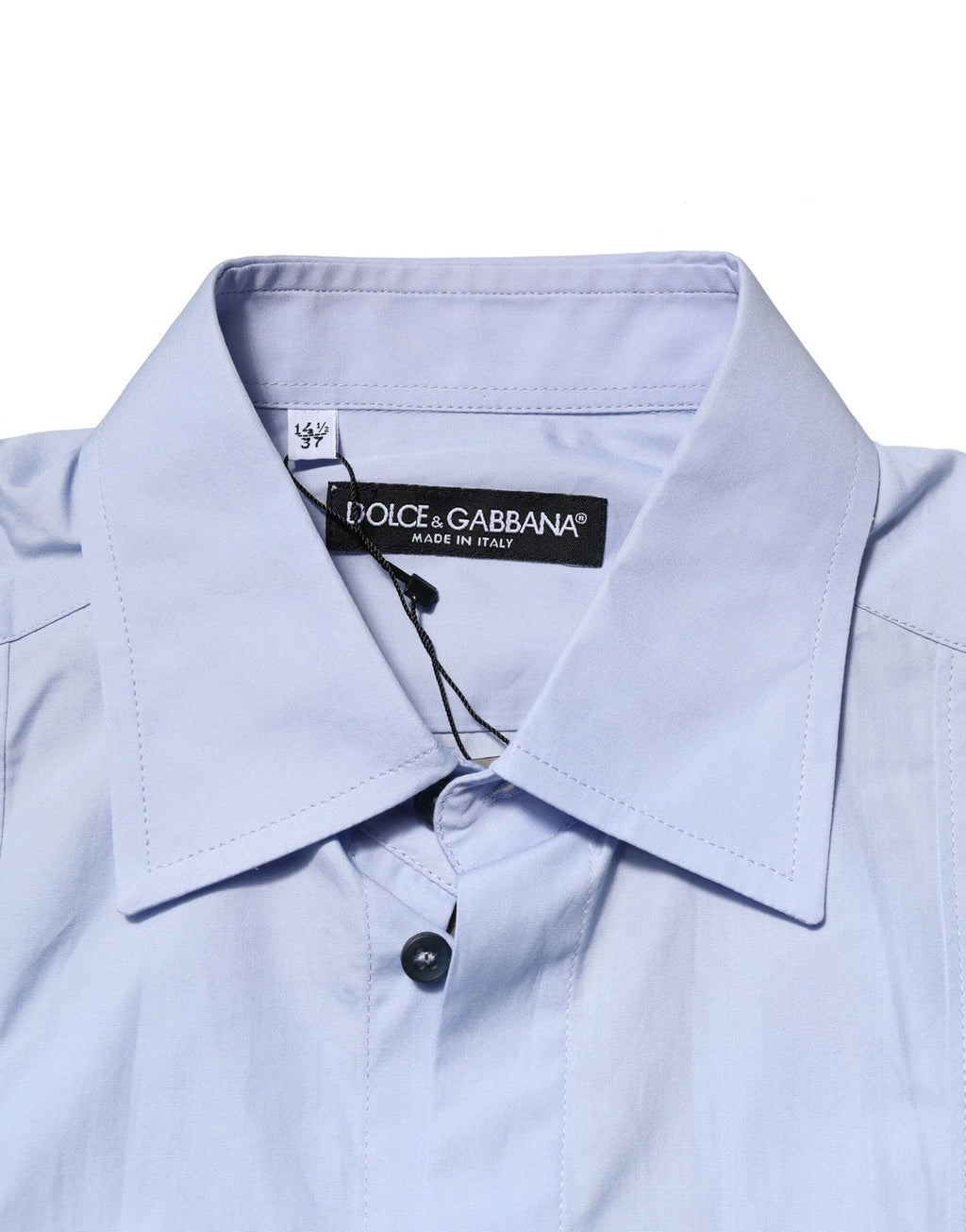 Chemise homme Dolce & Gabbana Light Blue en coton à manches longues, élégante et classique.