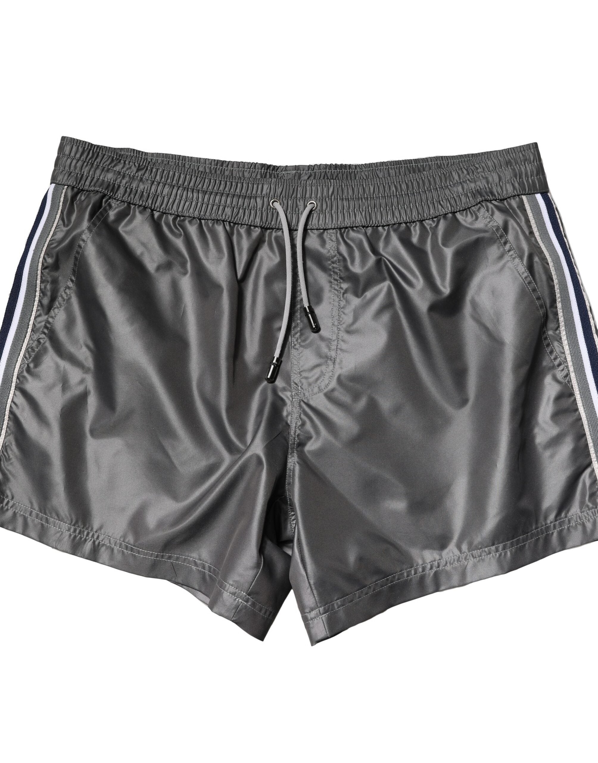 Shorts bermuda décontractés en polyester gris de Dolce & Gabbana, taille mi-haute, style casual pour homme