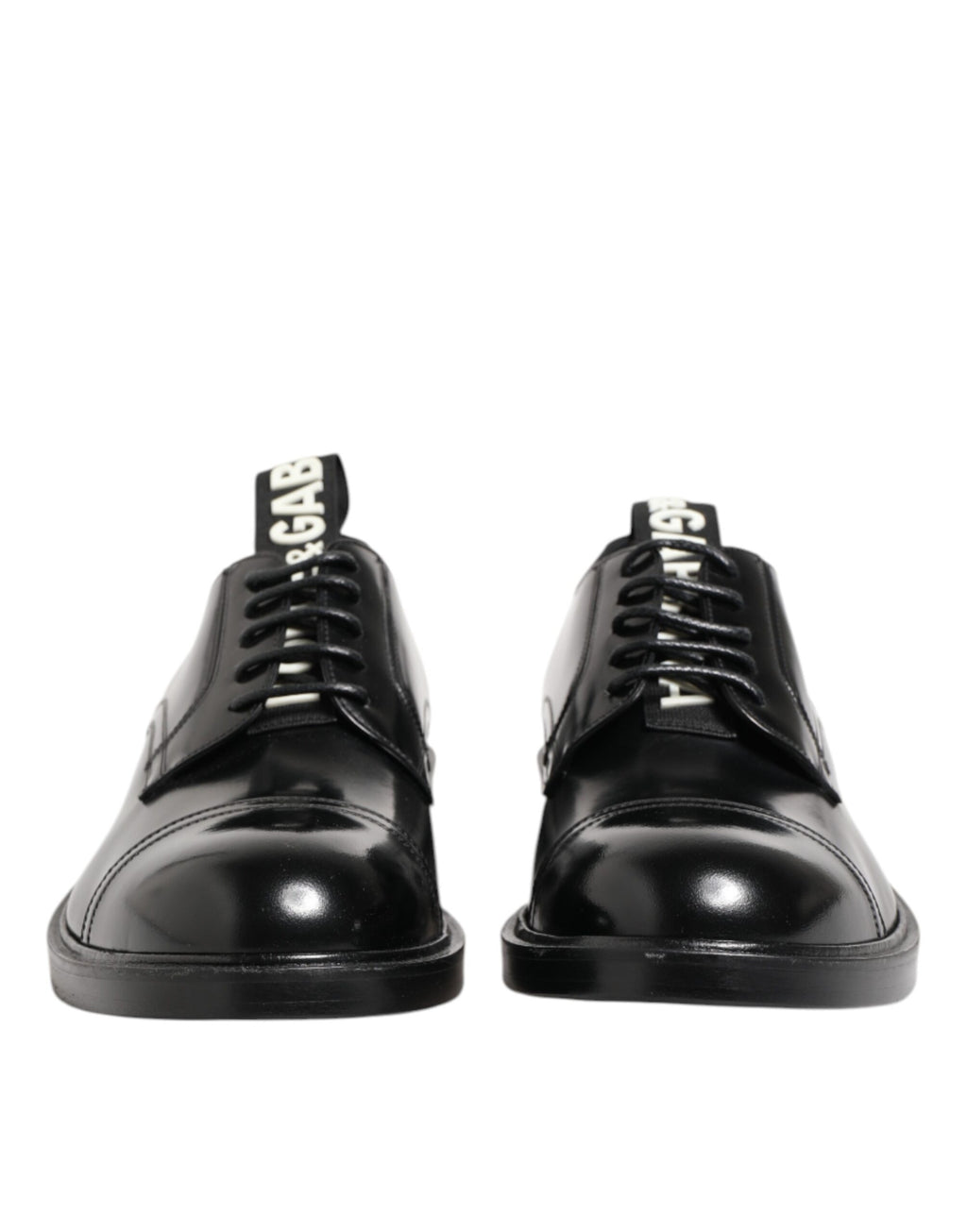 Chaussures formelles noires en cuir Dolce & Gabbana pour homme avec laçage, élégantes et sophistiquées.