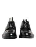 Chaussures formelles noires en cuir Dolce & Gabbana pour homme avec laçage, élégantes et sophistiquées.