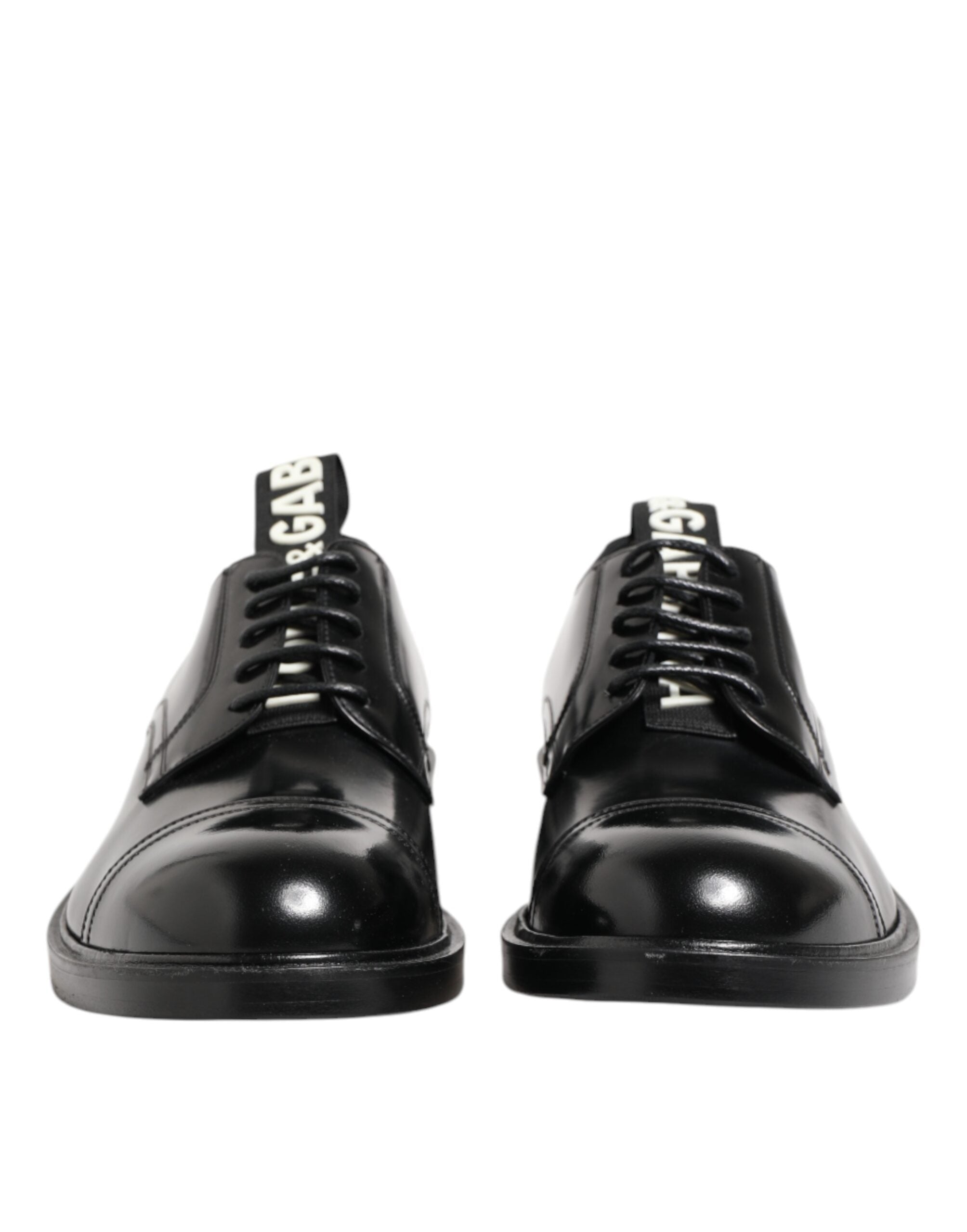 Chaussures formelles noires en cuir Dolce & Gabbana pour homme avec laçage, élégantes et sophistiquées.
