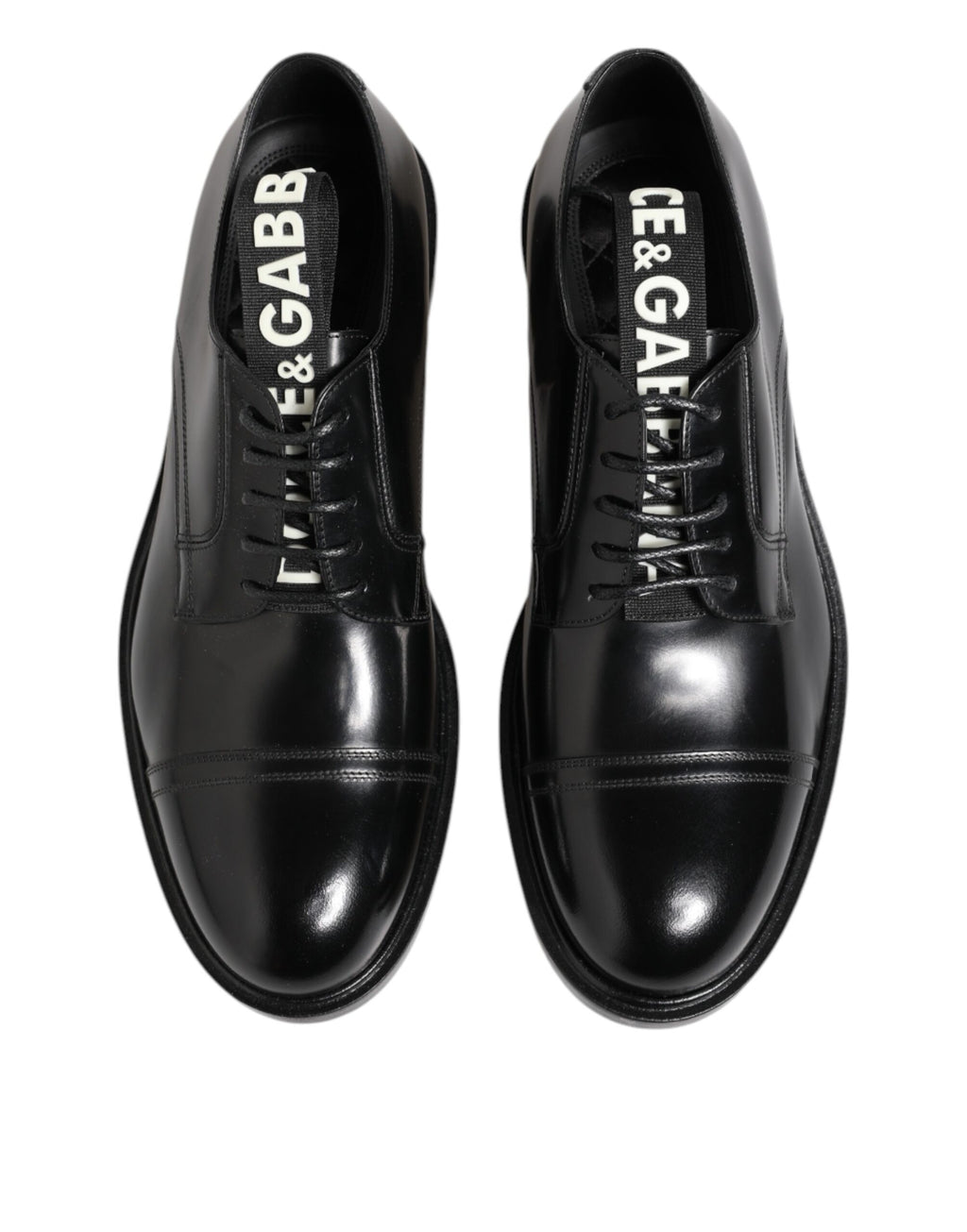 Chaussures formelles en cuir noir Dolce & Gabbana pour homme avec lacets, élégantes et sophistiquées.