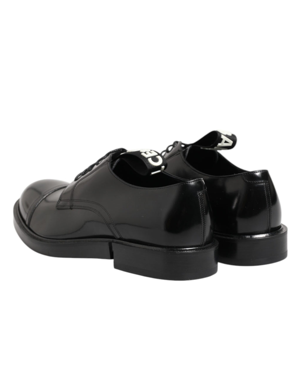 Chaussures formelles en cuir noir Dolce & Gabbana pour homme avec laçage, élégantes et sophistiquées.