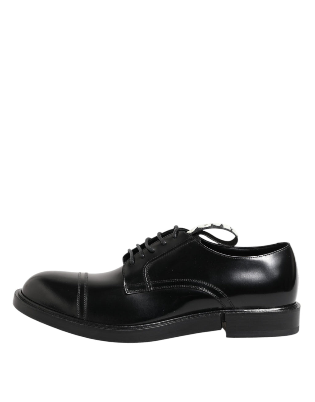 Chaussures formelles en cuir noir Dolce & Gabbana pour homme, avec lacets, élégantes et sophistiquées.