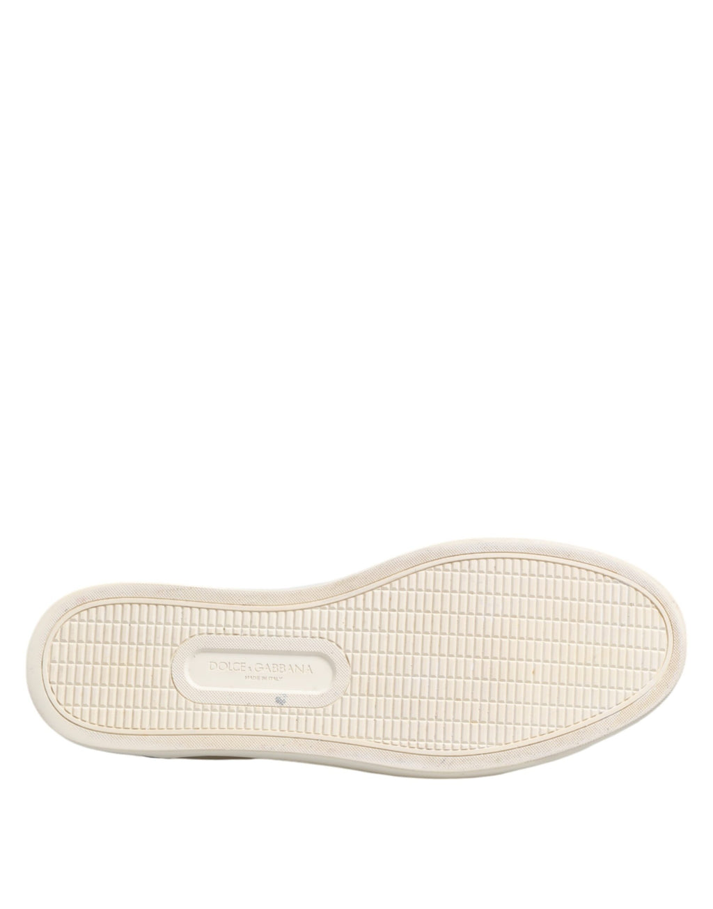 Chaussures de sneakers basses en cuir blanc imprimé de Dolce & Gabbana, chaussures de sport élégantes pour homme.