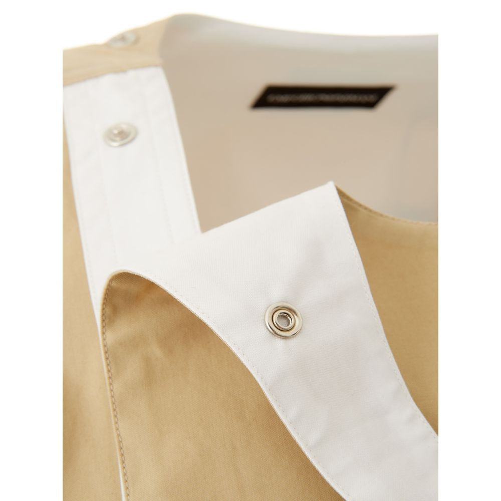 T-shirt marron en coton de la marque Emporio Armani, vue de face, avec logo discret sur la poitrine.
