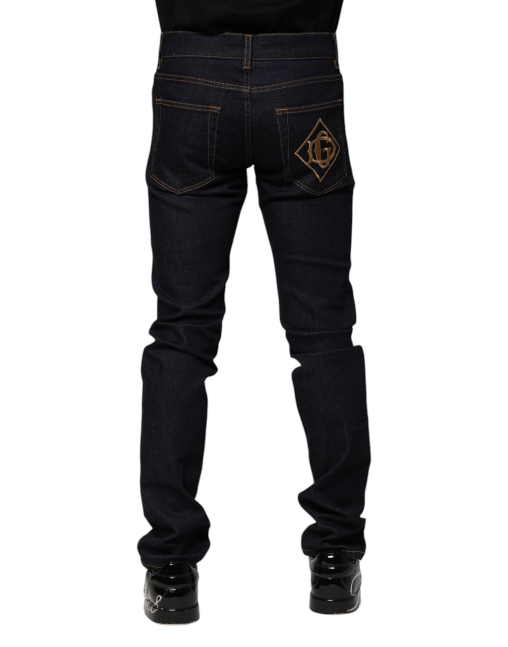 Jeans skinny en coton noir de Dolce & Gabbana pour homme, style décontracté et ajusté, avec détails modernes.