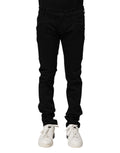 Jeans homme skinny en coton noir de Dolce & Gabbana, coupe ajustée et détail classique en denim.