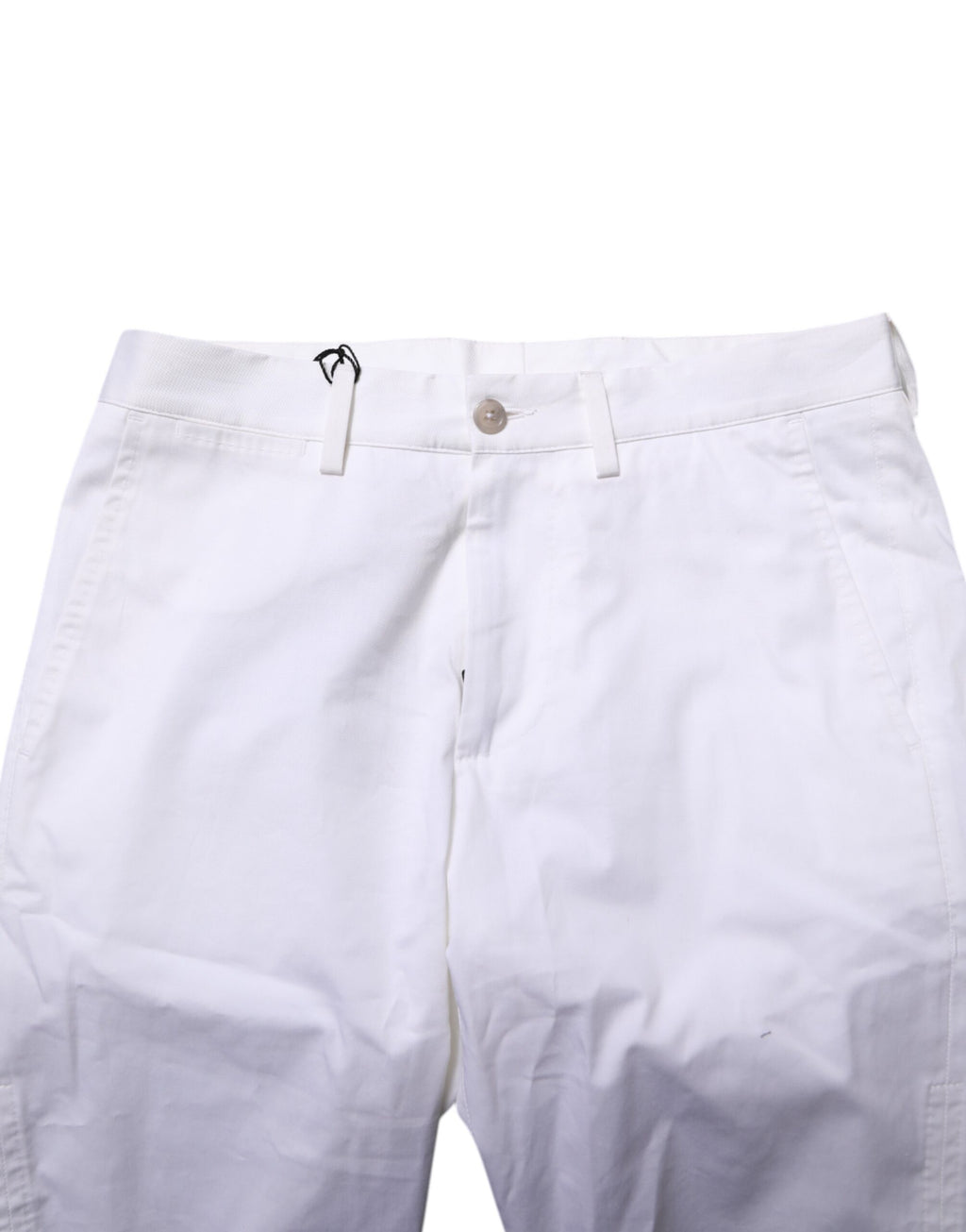 Shorts bermuda homme en coton blanc stretch de Dolce & Gabbana, denim, style décontracté et confortable.