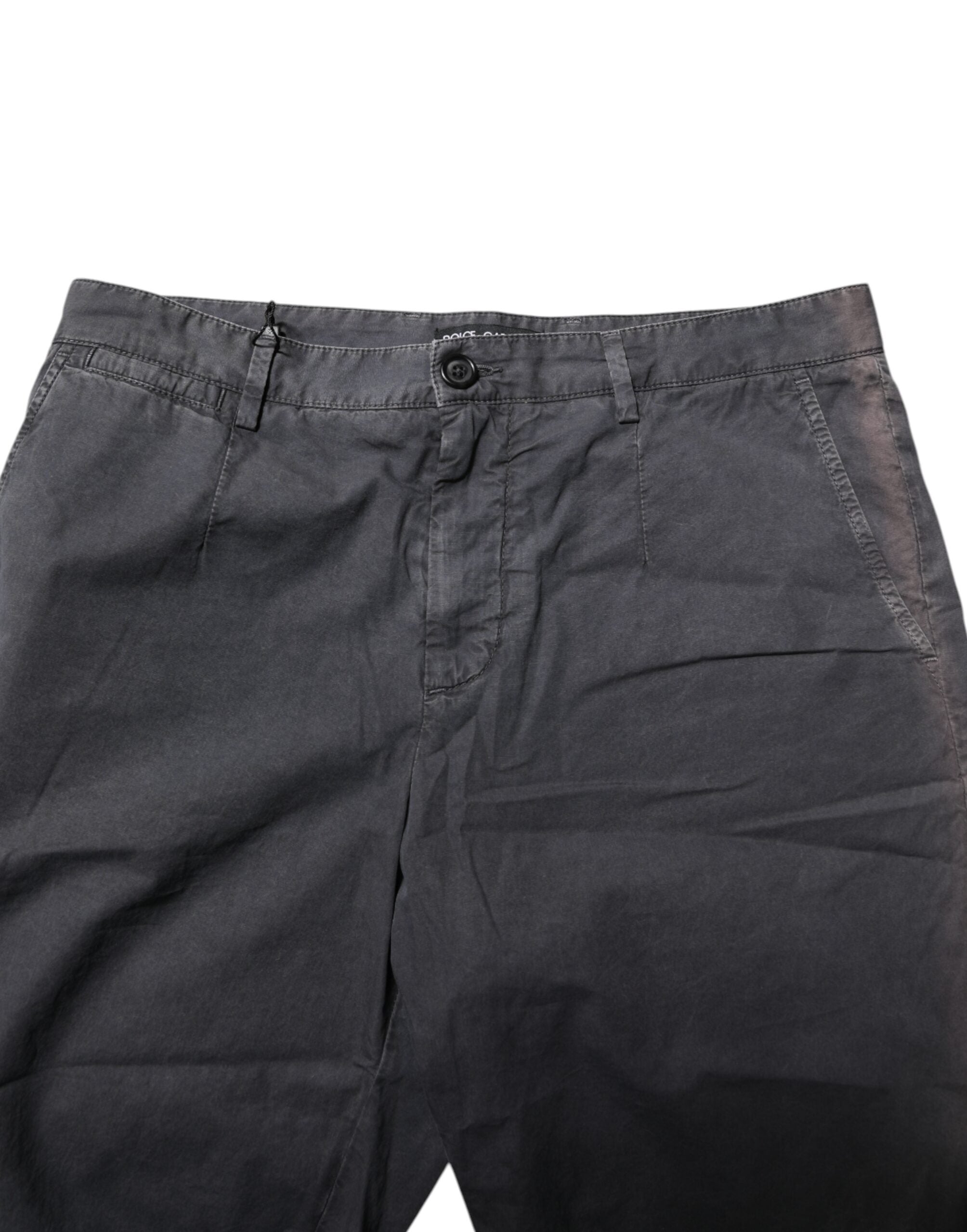 Shorts bermuda en denim stretch gris foncé Dolce & Gabbana, coton confortable, vue de face avec détails de couture.