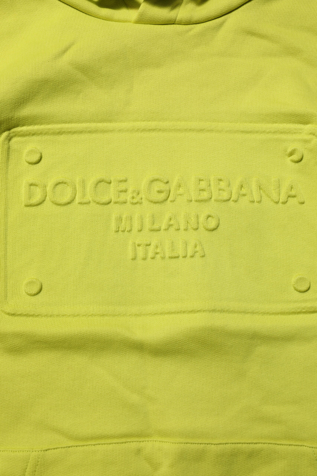 Sweat-shirt à capuche en coton vert Dolce & Gabbana avec logo, style décontracté et design élégant.