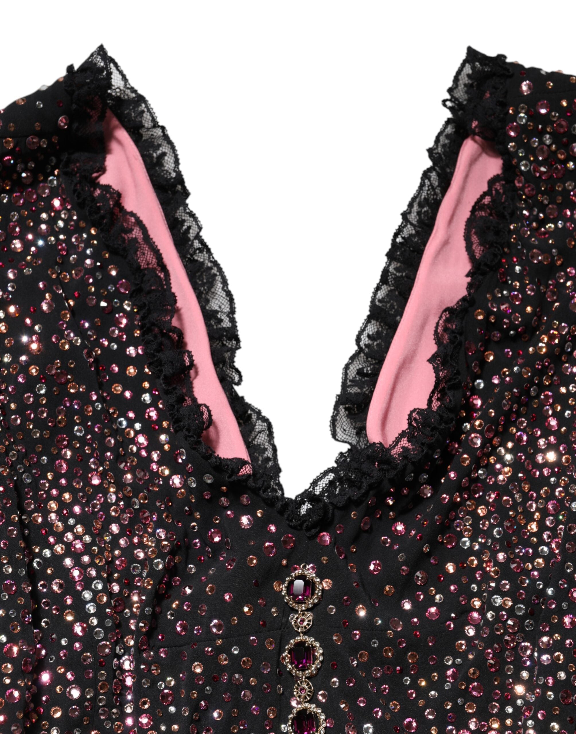 Robe sirène Dolce & Gabbana multicolore ornée de broderies et embellissements, élégante et sophistiquée.