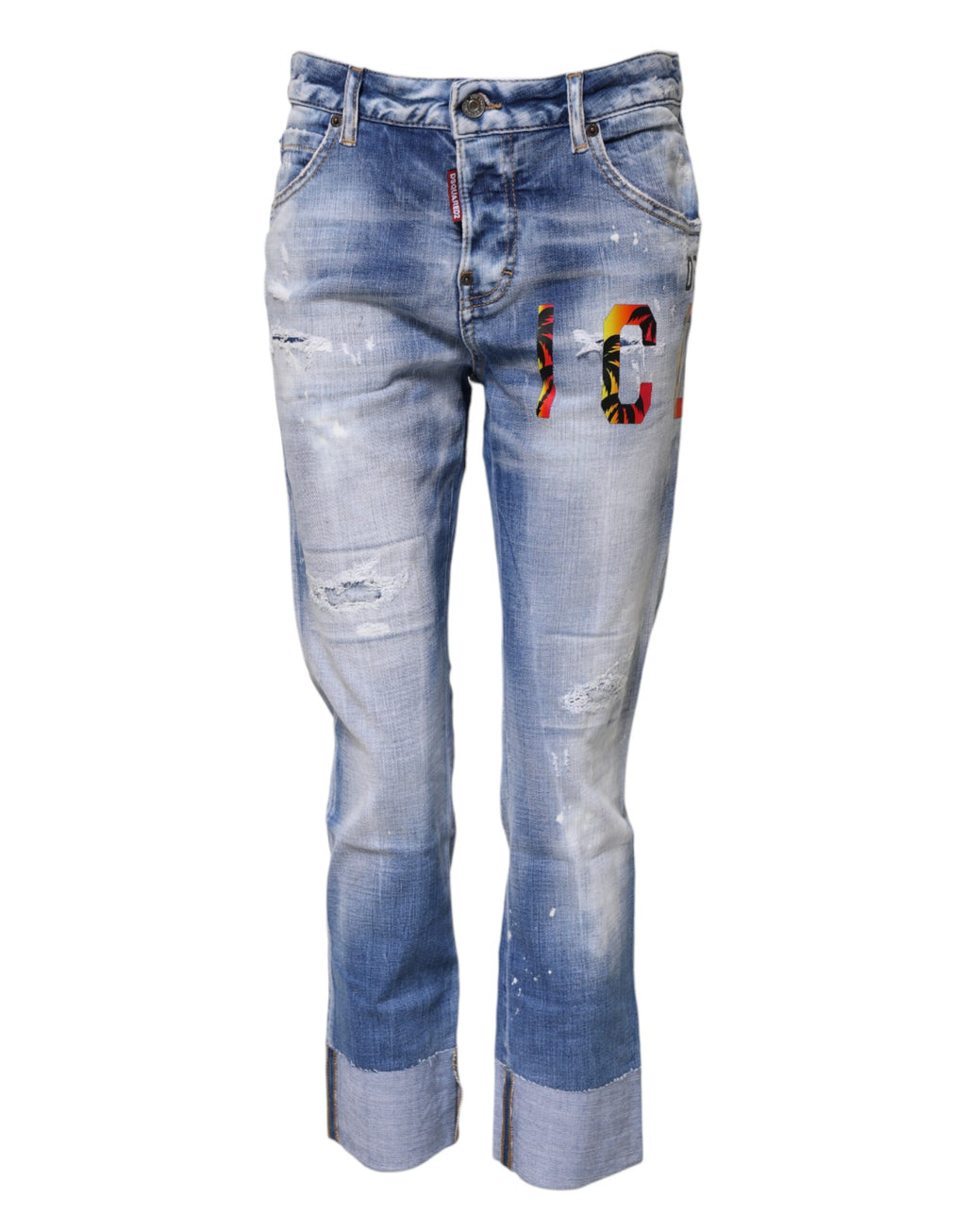 Jeans skinny en coton délavé bleu à taille moyenne de Dsquared², coupe ajustée et style décontracté.