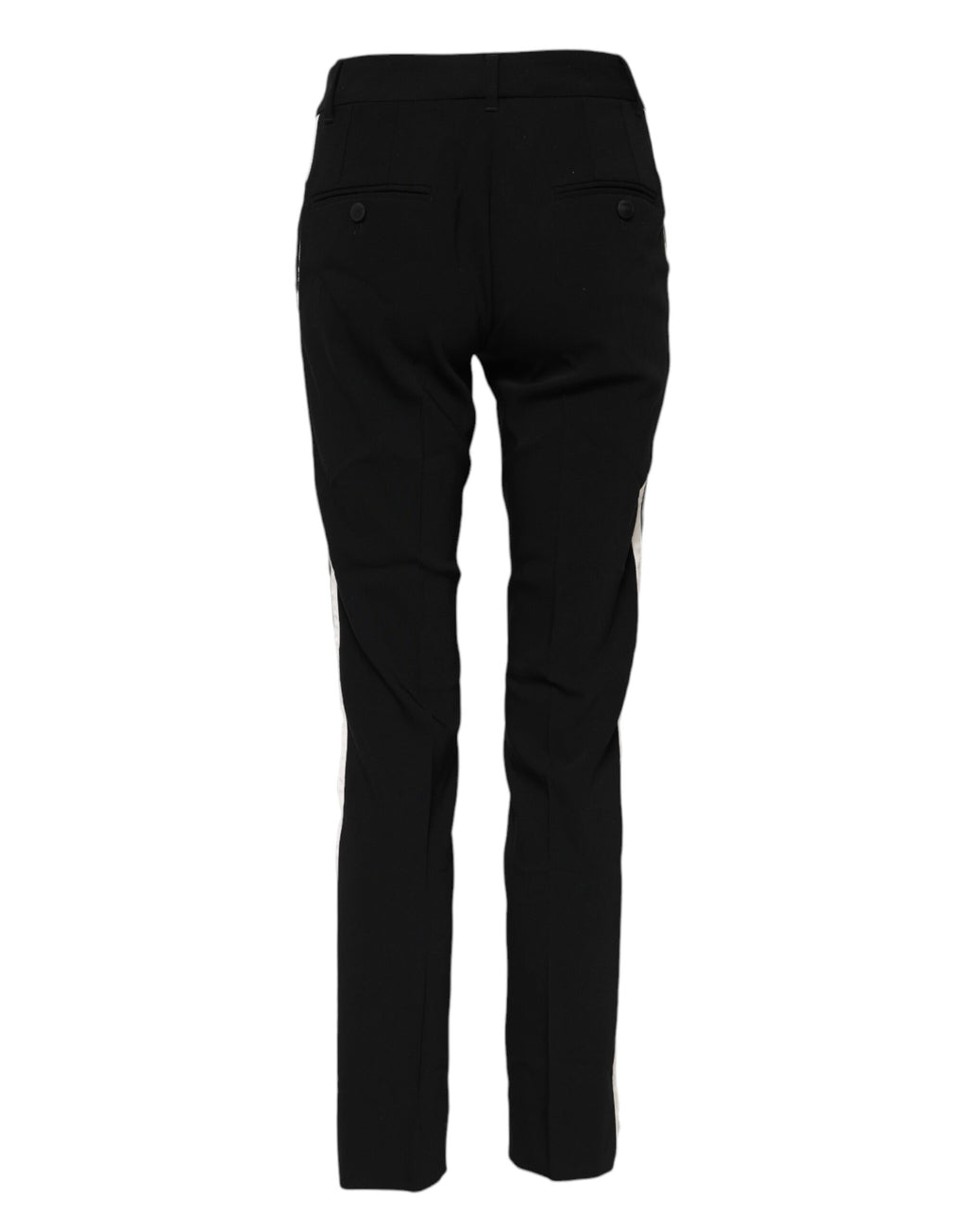 Pantalon noir en laine Dolce & Gabbana, coupe mi-haute, taille tapered, style élégant et sophistiqué pour femme.