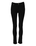 Jeans Skinny noirs en coton Dolce & Gabbana, taille mi-haute, avec détails de couture visibles sur le denim.