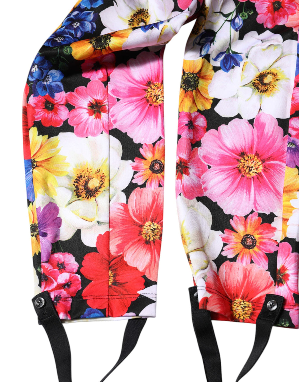 Leggings Dolce & Gabbana à fleurs multicolores, taille haute, en tissu extensible, mode élégante et colorée.