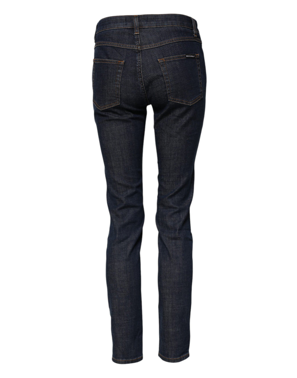 Jeans skinny en coton bleu Dolce & Gabbana à taille moyenne, coupe ajustée et détails classiques en denim.