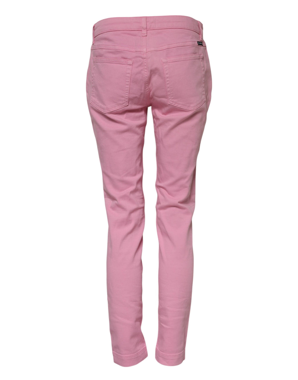 Jeans skinny en coton rose Dolce & Gabbana, modèle PRETTY, avec détails modernes et coupe ajustée.