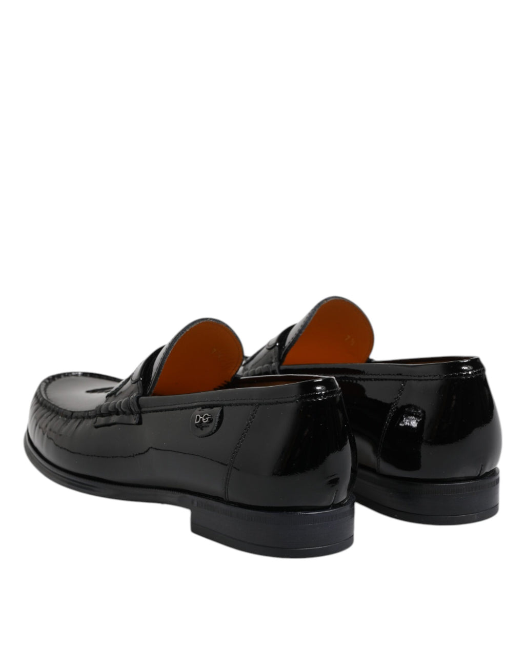 Mocassins en cuir noir Dolce & Gabbana pour homme, chaussures habillées Slip On avec finition élégante.