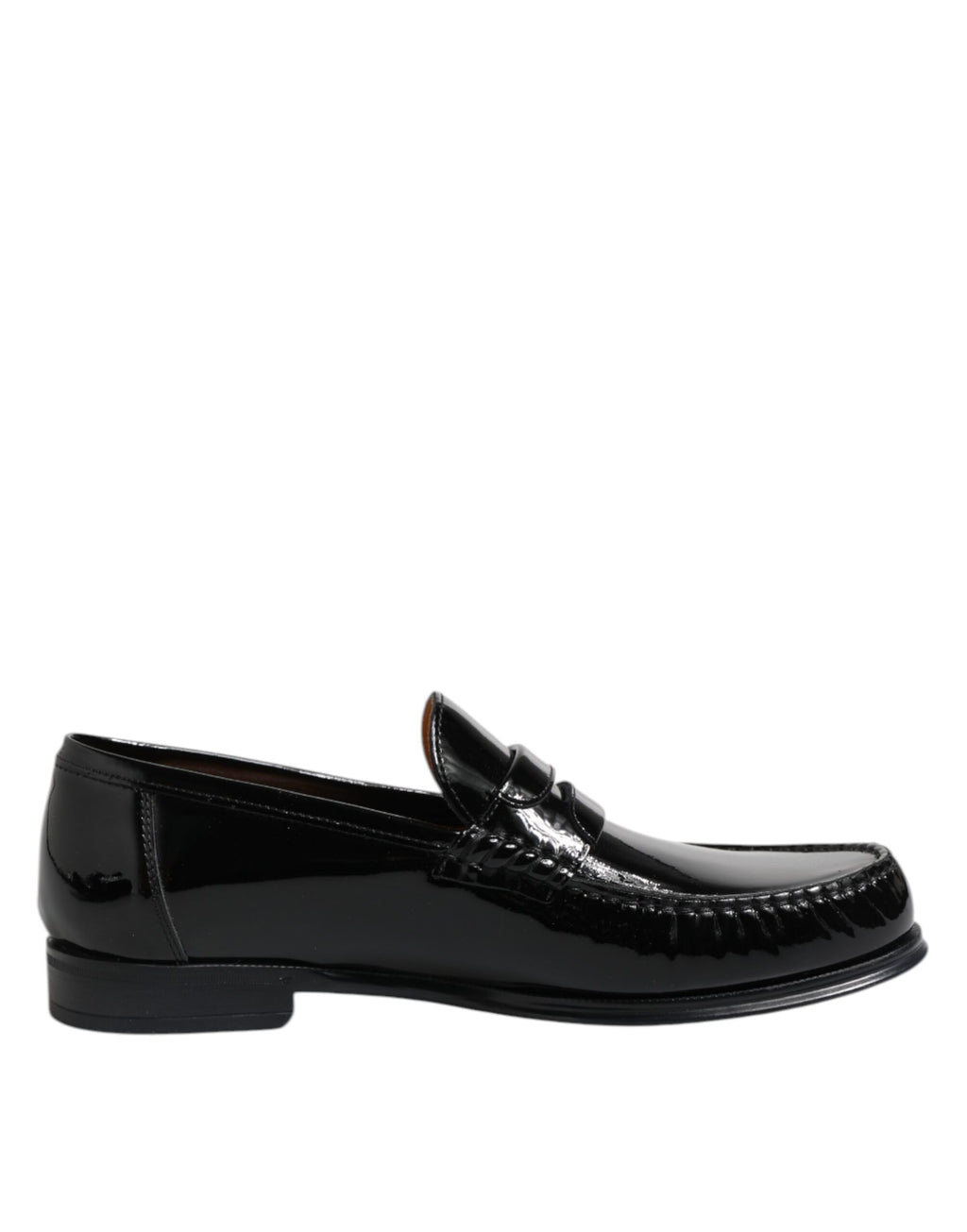 Chaussures habillées en cuir noir Dolce & Gabbana, mocassins slip-on élégants pour homme.