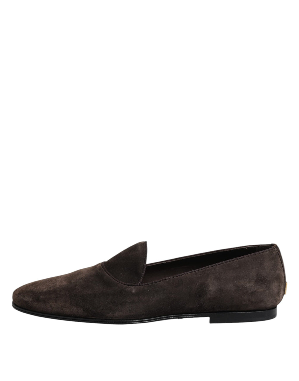 Chaussures mocassins en velours marron en cuir Dolce & Gabbana, slip-on élégants pour homme.
