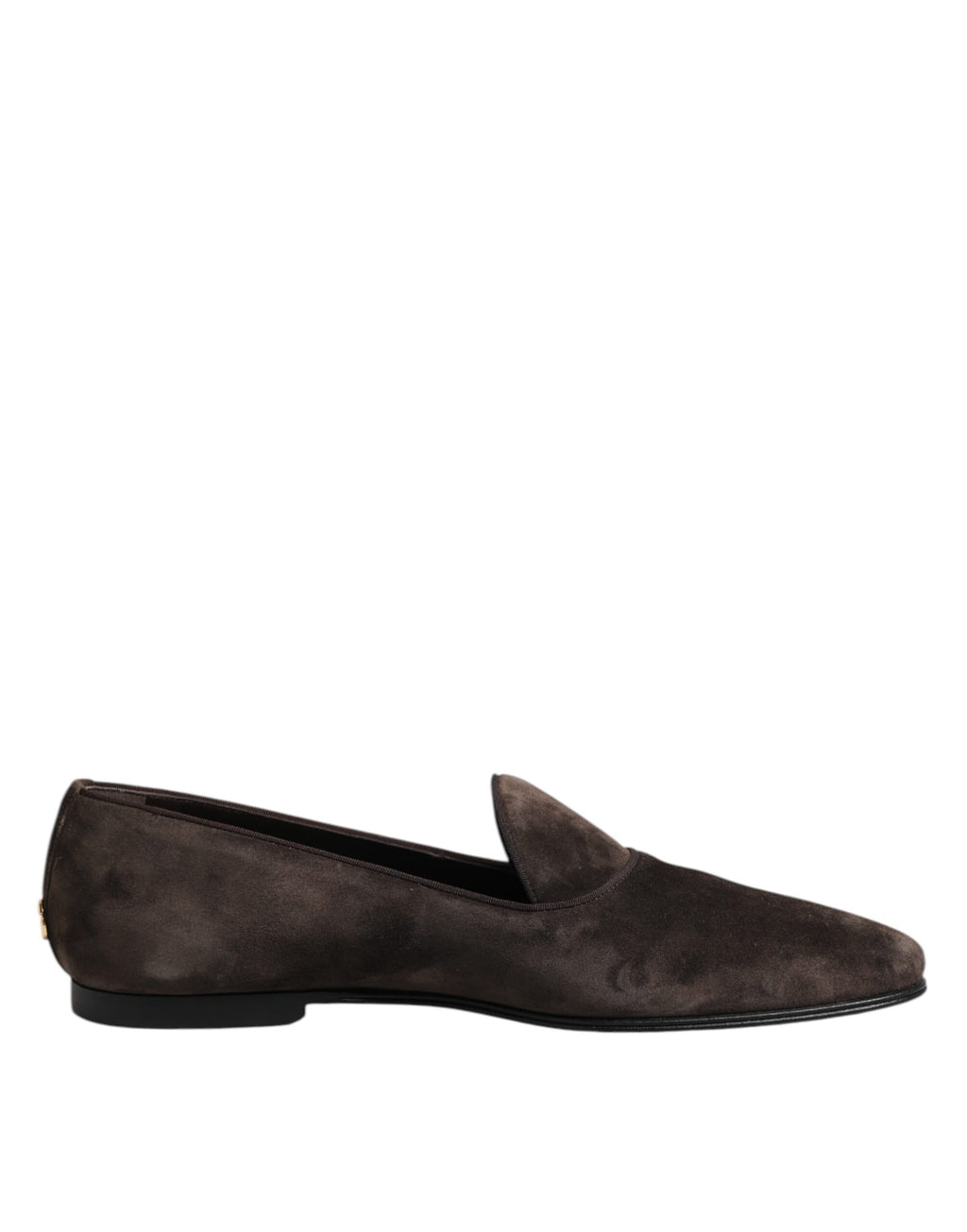 Chaussures mocassins Dolce & Gabbana en velours marron et cuir, slip-on élégants et confortables, vues de face.