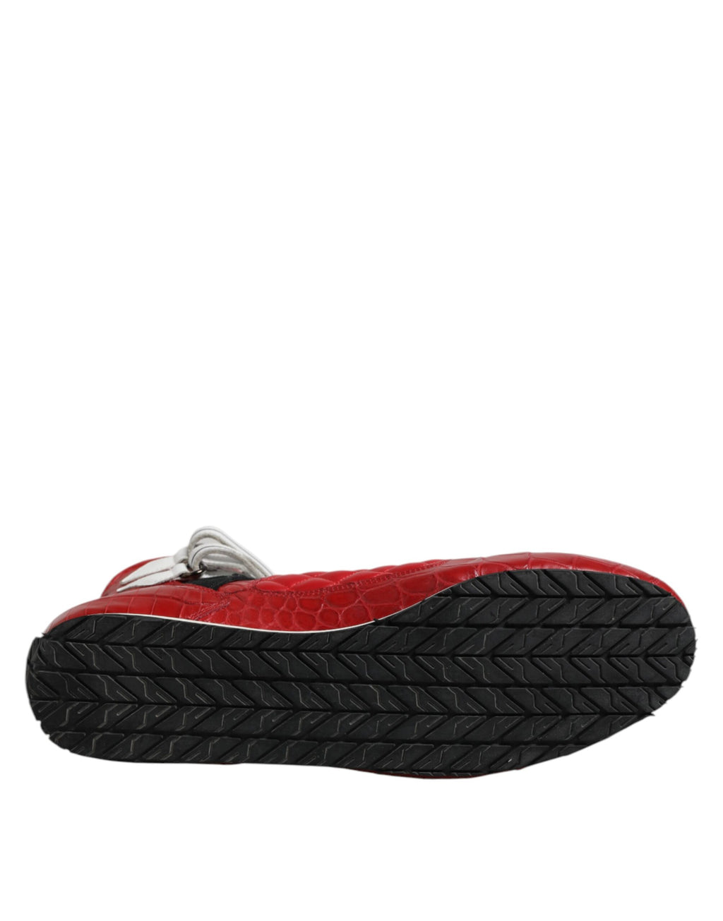 Chaussures sneakers lacées en cuir rouge matelassé de Dolce & Gabbana, chaussures de mode pour femmes et hommes.