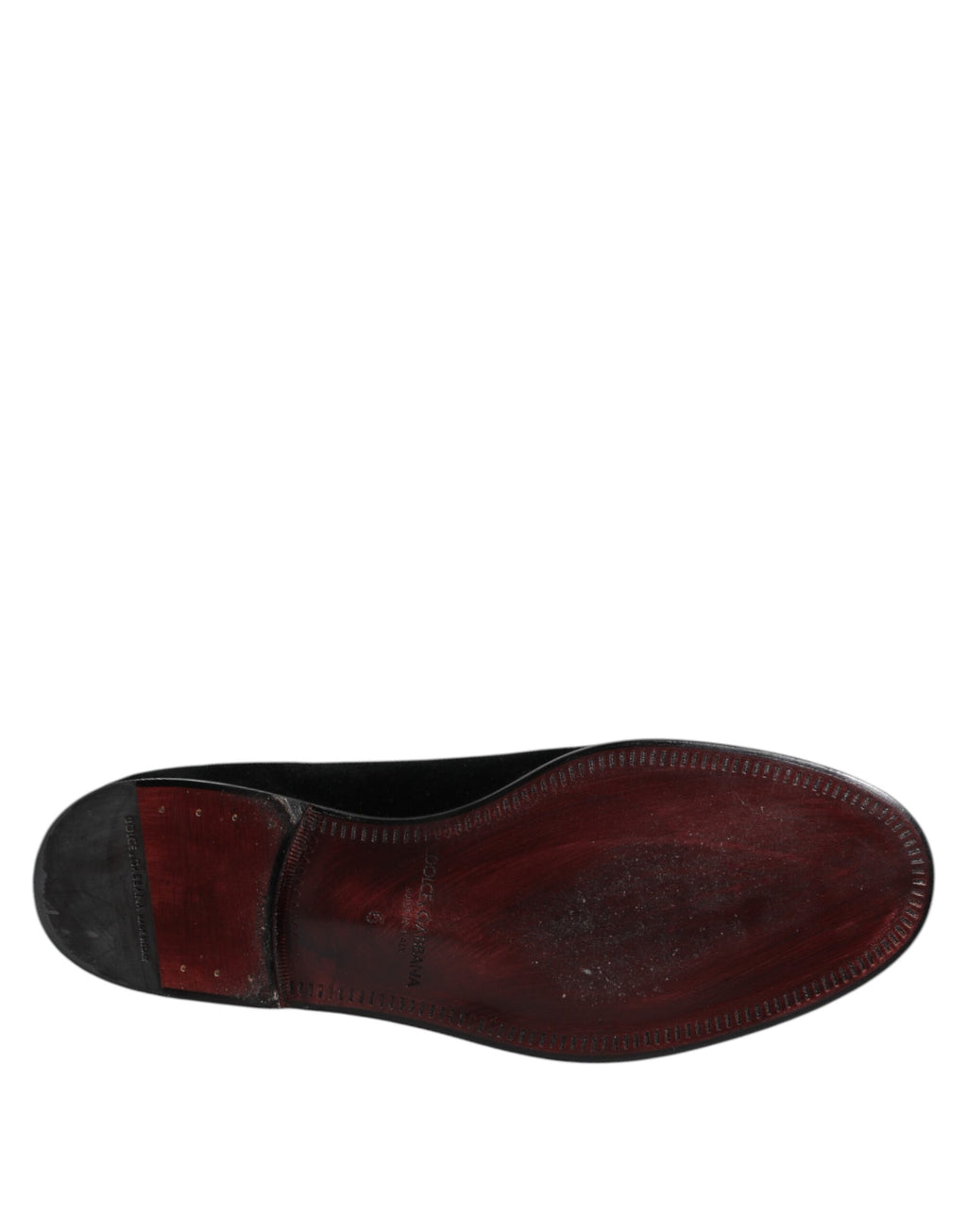Chaussures formelles Dolce & Gabbana en velours noir, mocassins slips-on élégants pour homme.