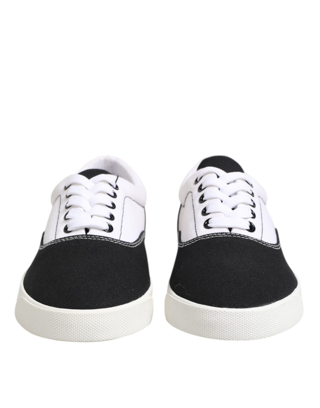 Chaussures sneakers pour homme Dolce & Gabbana en coton noir avec laçage, style élégant et moderne.