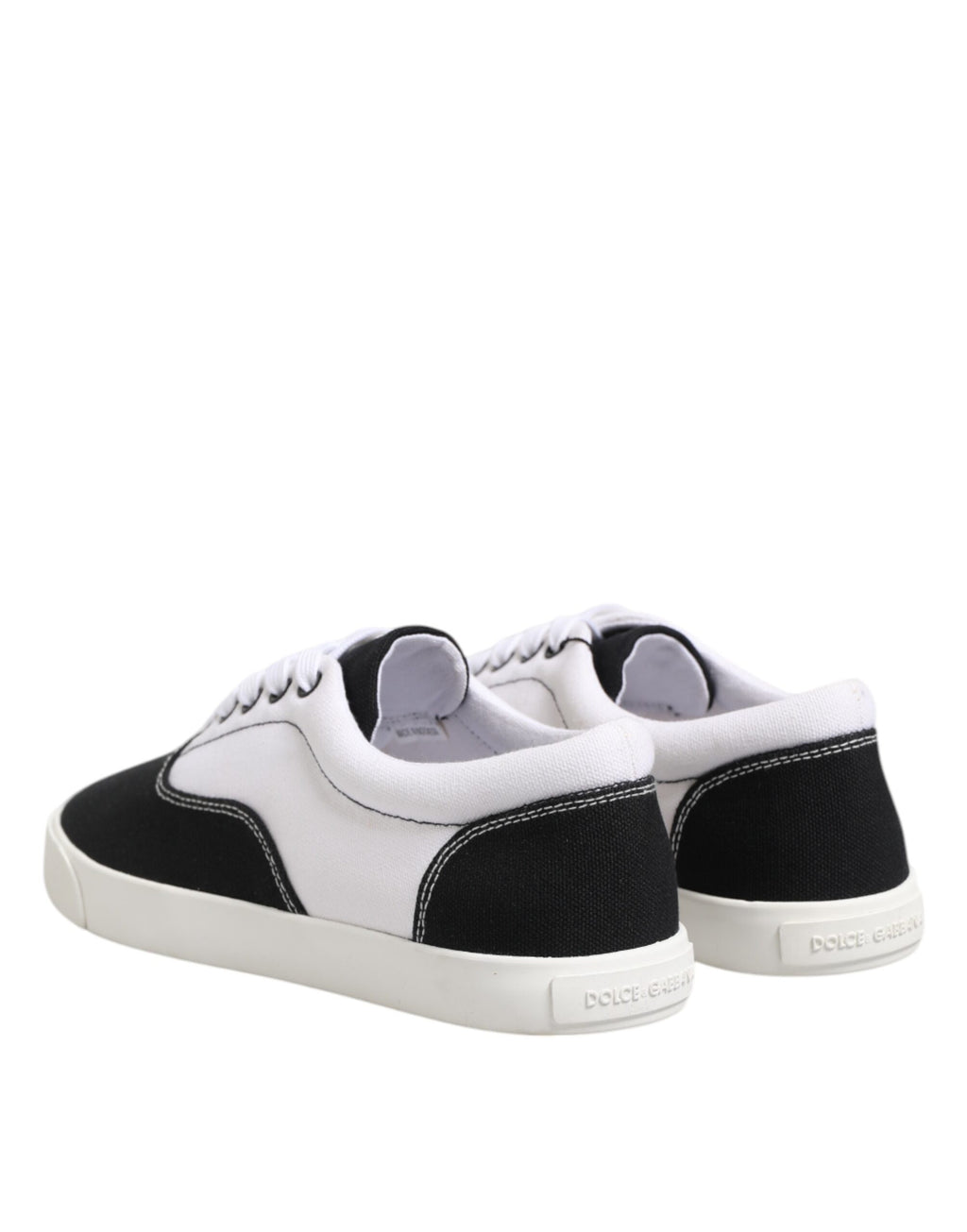 Chaussures sneakers pour homme Dolce & Gabbana en coton noir avec lacets, style moderne et confortable.