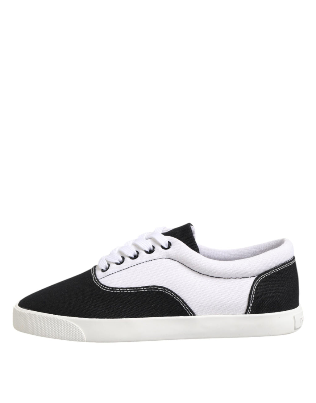Chaussures de sport pour hommes Dolce & Gabbana, baskets en coton noir avec lacets, style décontracté et élégant.