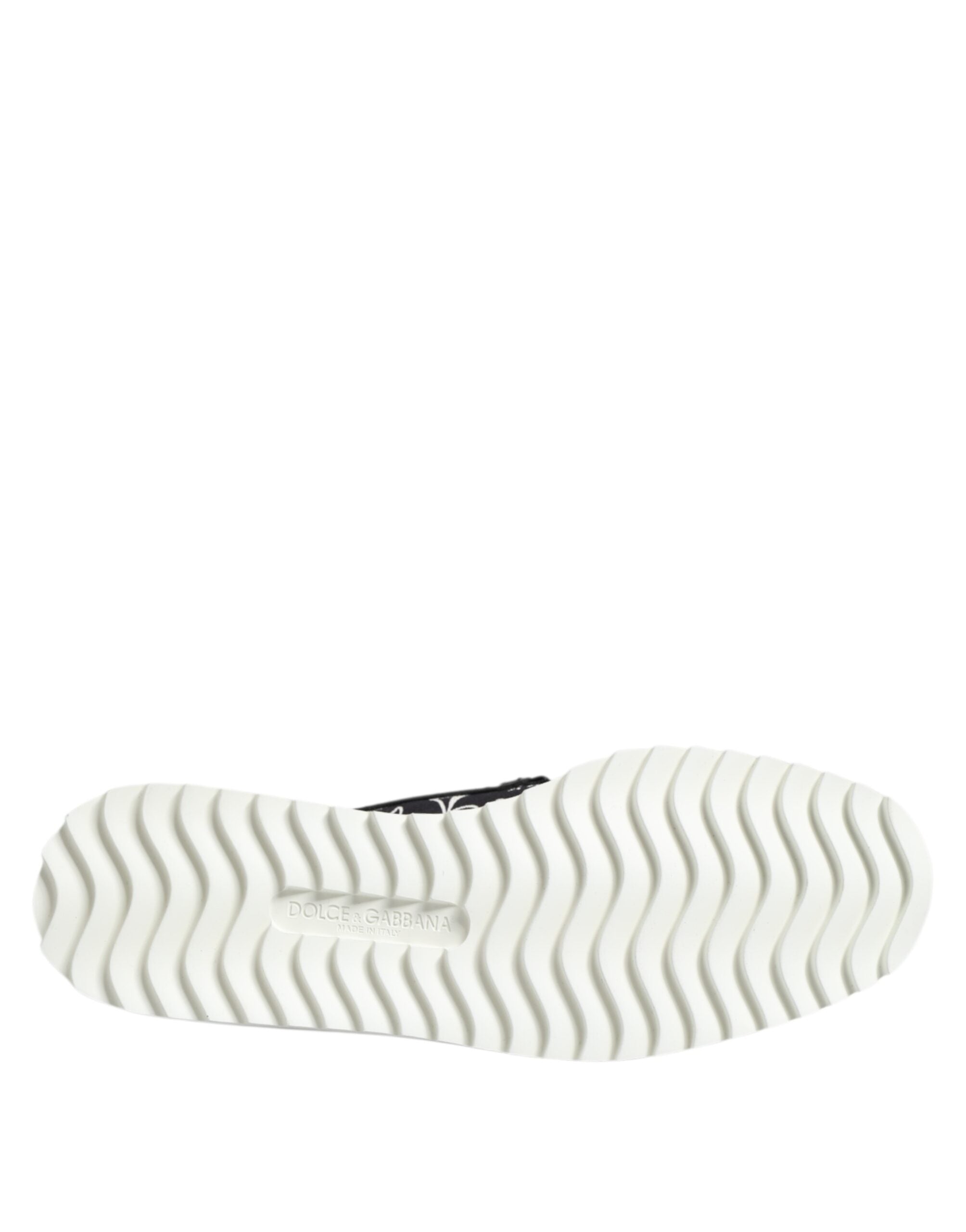 Chaussures loafers noires pour hommes Dolce & Gabbana, slip-on imprimé, style élégant et décontracté.