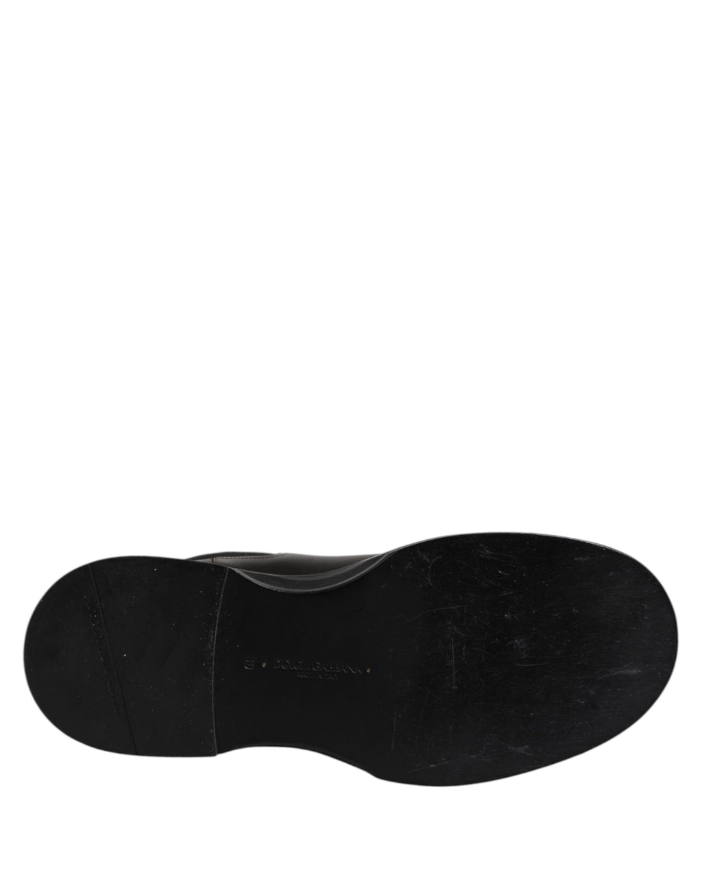 Bottes plates en cuir noir Dolce & Gabbana mi-mollet, chaussures élégantes pour femme, style classique et sophistiqué.
