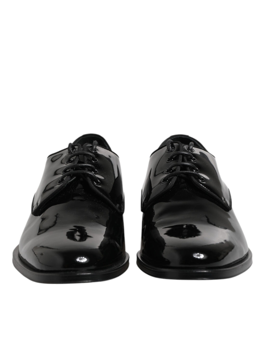 Chaussures derby en cuir verni noir Dolce & Gabbana pour homme, chaussures formelles élégantes et sophistiquées.