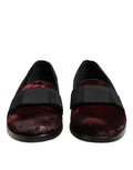 Chaussures homme Dolce & Gabbana en velours rouge, mocassins slip-on élégants pour homme, chaussures de ville raffinées.