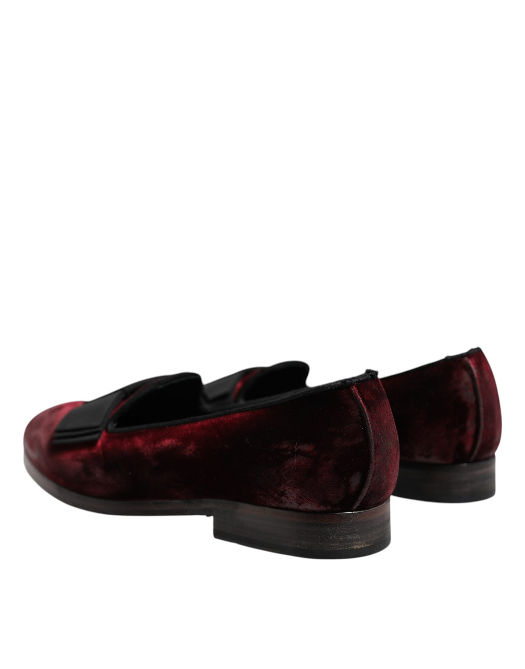 Chaussures Dolce & Gabbana pour homme, mocassins en velours rouge à enfiler, chaussures habillées élégantes.