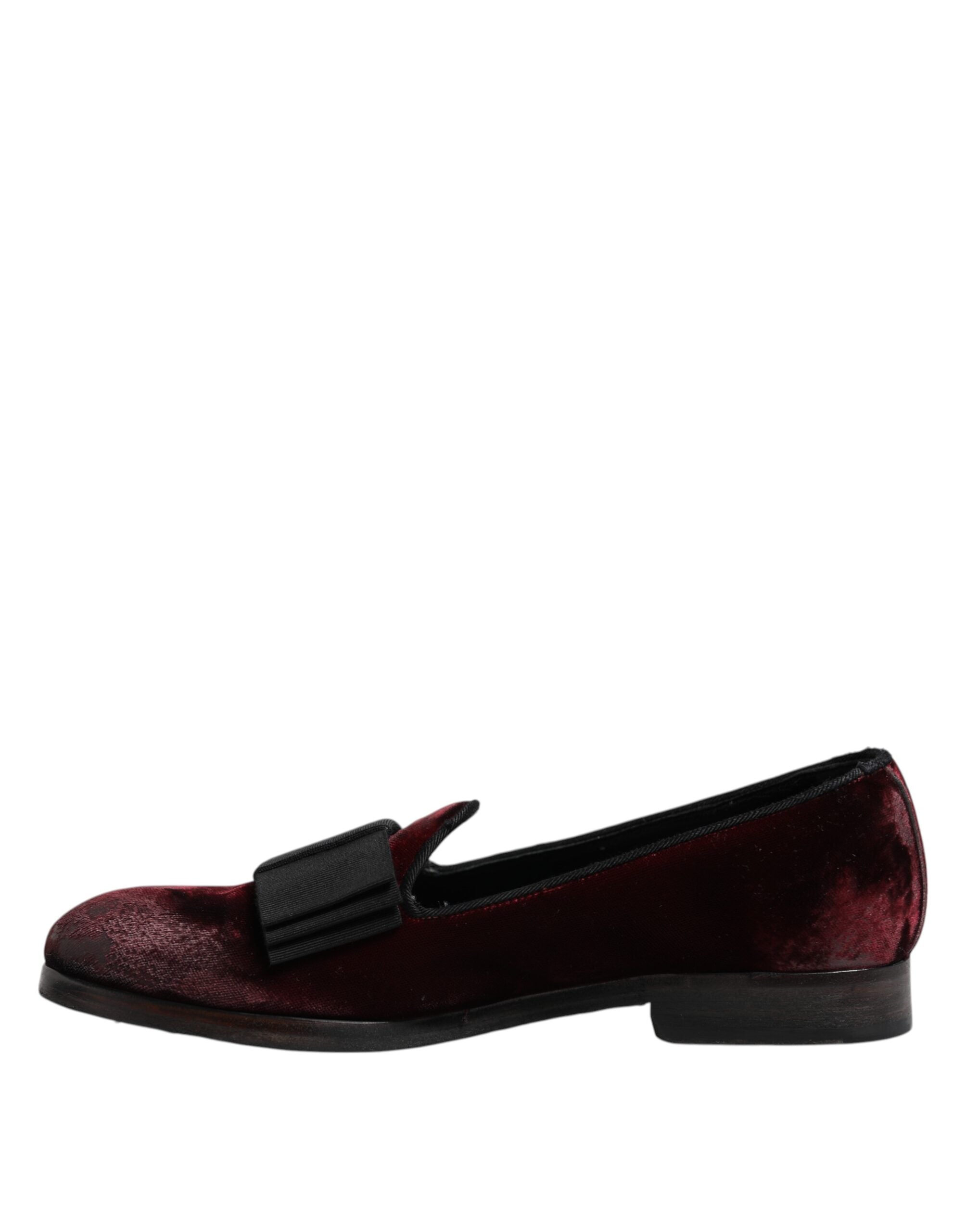 Mocassins hommes Dolce & Gabbana en velours rouge, slip-on élégants pour chaussures de ville