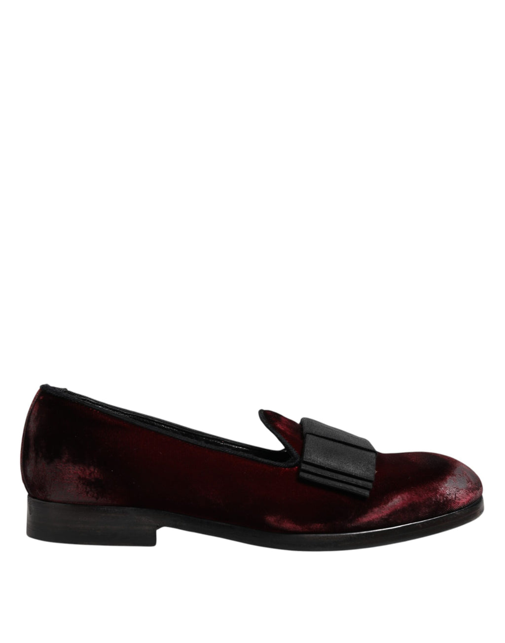 Chaussures homme Dolce & Gabbana en velours rouge, mocassins slip-on élégants pour homme.