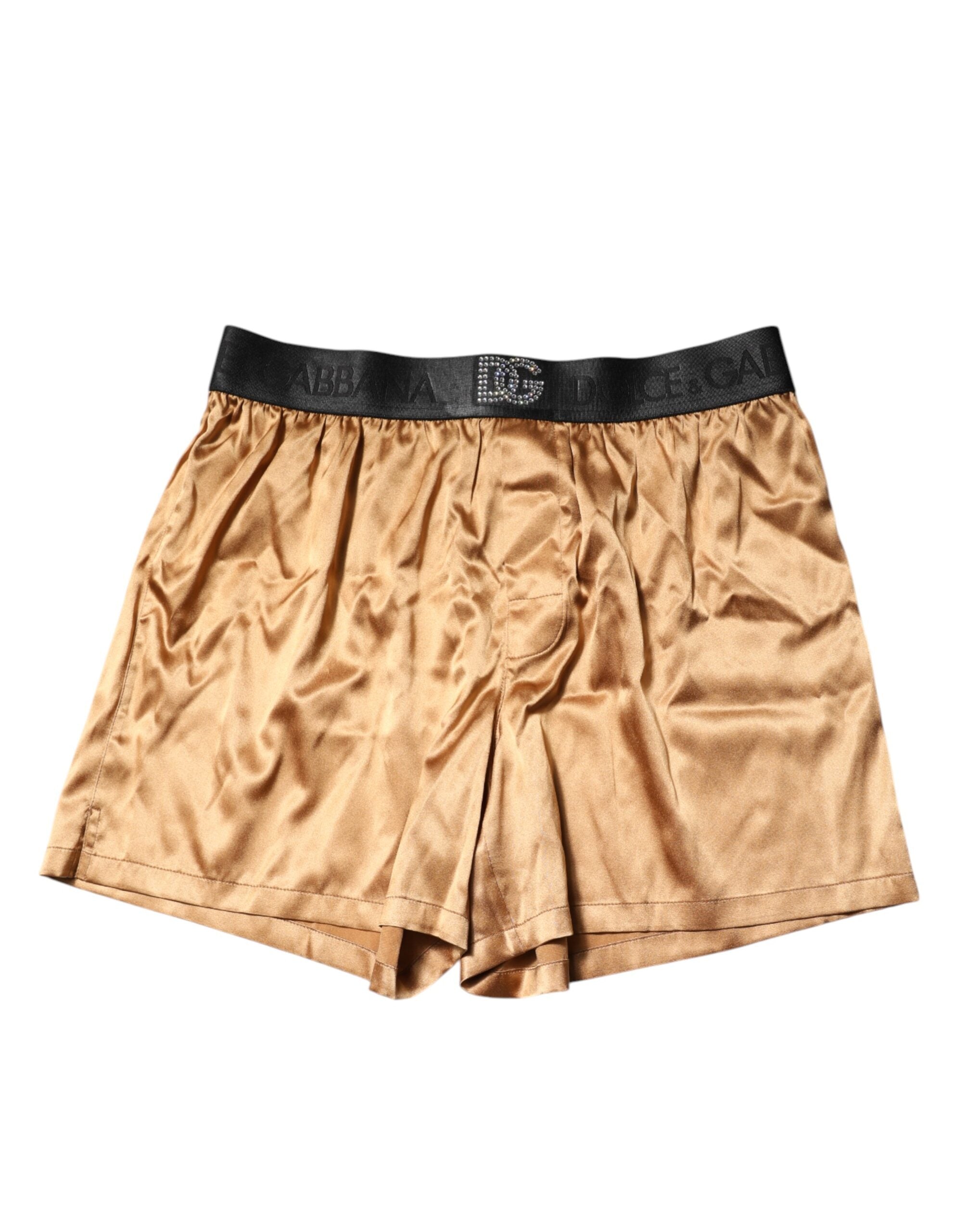 Coffret de 3 boxers homme Dolce & Gabbana beige en coton avec masque pour les yeux assorti, ensemble de sous-vêtements élégant.