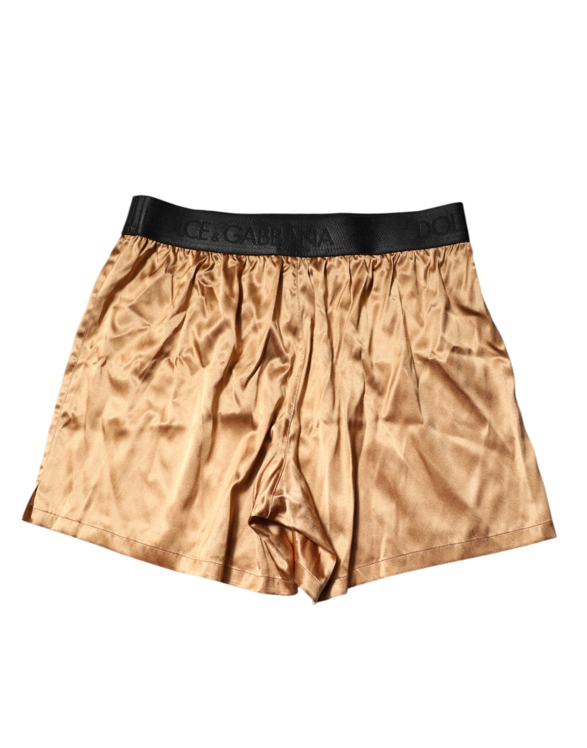 Masque pour les yeux beige Dolce & Gabbana avec boxer homme régulier, ensemble de sous-vêtements confortables et élégants.