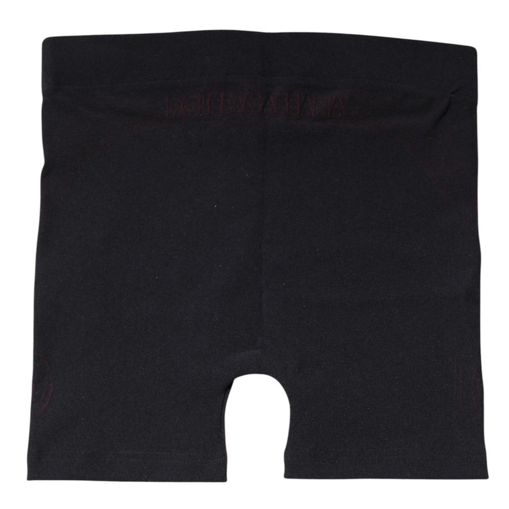 Boxers en nylon stretch noir de Dolce & Gabbana, sous-vêtements masculins, affichant une coupe ajustée et élégante.